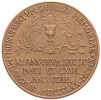 ks.Franciszek Dembski- 40-lecie święceń kapłańskich-medal autorstwa J. Raszki 1910 r, Aw: Popiersi..