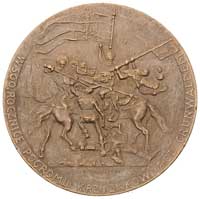 500-lecie bitwy pod Grunwaldem- medal autorstwa K. Czaplickiego 1910 r., Aw: Półpostacie króla Wła..