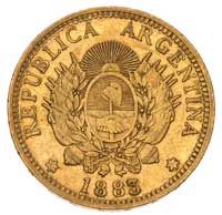 5 peso = 1 argentino 1883, złoto, 8.03 g, Fr. 14