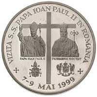 zestaw monet z Janem Pawłem II, 1999 rok: 1.000 lei średnica 35 mm, srebro, mosiądz i aluminium (3..
