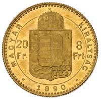Franciszek Józef I 1848-1916, 20 franków = 8 forintów 1890/KB, Krzemnica, Fr. 243, złoto, 6.45 g