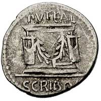 L. Scribonius Libo ok. 62 pne, denar, Aw: Głowa 