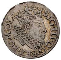trojak 1608, Wilno, małe popiersie króla, Ivanauskas 1097:225, T. 20, bardzo rzadka moneta, ładnie..