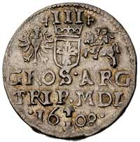trojak 1608, Wilno, małe popiersie króla, Ivanau