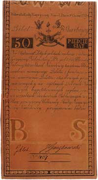 50 złotych 8.06.1794, seria A, Nr 437, Miłczak A4