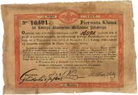 Bilet Loterii Królestwa Polskiego z roku 1837 na 6 złotych