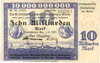 Mirsk (Friedeberg a. Queis)- 10 miliardów marek 1.11.1923, Keller 621.g, rzadkie