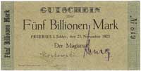 Przewóz (Priebus in Schles.)- 5 bilionów marek 23.11.1923, Keller 4382, bardzo rzadkie