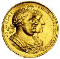 Jan III Sobieski i Maria Kazimiera-medal autorstwa Jana Höhna-jun. wybity z okazji wizyty pary kró..
