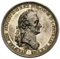 uchwalenie Konstytucji 3 Maja- medal autorstwa Holtzheya 1791 r., Aw: Popiersie króla w prawo z or..