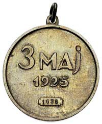 Medal 3-go Maja 1925, numer 1636, srebro, 33 mm, brak wstążki, ładna patyna