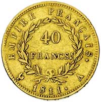40 franków 1811 A, Paryż, Fr. 509, złoto 12.73 g