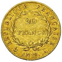 20 franków AN 13 (1804/1805)A, Paryż, Fr. 487, złoto 6.39 g