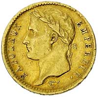 20 franków1810 K, Bordeaux, Fr. 509, złoto 6.41 g, bardzo rzadkie, wybito tylko 15.000 sztuk