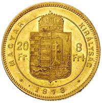 20 franków = 8 forintów 1873 KB, Krzemnica, Fr. 