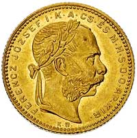20 franków = 8 forintów 1880 KB, Krzemnica, Fr. 242, złoto 6.45 g