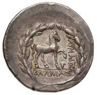 AEOLIS- Kyme, tetradrachma ok. 150 r. pne, Aw: Głowa amazonki Kyme w prawo, Aw: W wieńcu, koń z po..