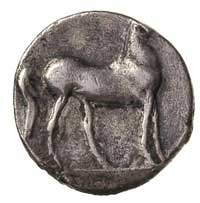 ZEUGITANA, Kartagina, hemidrachma 220-210 r. pne, Aw: Głowa Tanit w lewo, Rw: Koń w prawo, Szaiver..