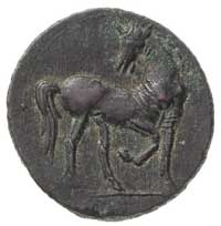 ZEUGITANA, Kartagina, AE 25, 250-200 r. pne, Aw: Głowa Tanit w lewo, Rw: Koń w prawo, spoglądający..