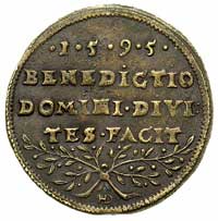 podskarbiówka (liczman z mennicy wileńskiej) Dymitra Chaleckiego 1595, brąz, 3.39 g, Demel 8, rzadka