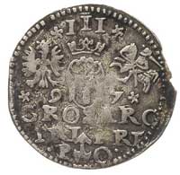naśladownictwo z epoki trojaka koronnego z datą (15)97, srebro, patyna