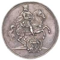 półtalar wikariacki 1711, Drezno, Aw: Król na koniu, Rw: Dwa stoły z insygniami, Merseb. 1491, pat..