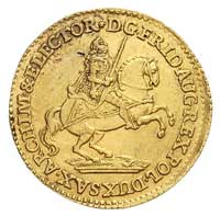 dukat wikariacki 1741, Drezno, Aw: Król na koniu, Rw: Tron, Merseb. 1696, Fr. 2865, złoto 3.49 g