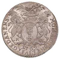 złotówka (30 groszy) 1762, Gdańsk, bardzo ładnie zachowany egzemplarz, patyna