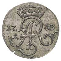 trojak 1763, Elbląg, odmiana z literami F L S, Merseb. 1814, rzadki i ładnie zachowany