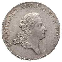 dwuzłotówka 1766, Warszawa, Plage 307, moneta minimalnie niedobita i lekko justowana, ale ładnie z..