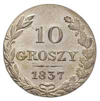 10 groszy 1837, Warszawa, odmiana ze świętym Jerzym w płaszczu, Plage 99, Bitkin 1177, wyśmienity ..