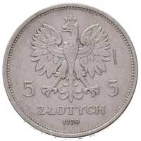 5 złotych 1930, Warszawa, Sztandar, Parchimowicz 115 b, bardzo rzadka moneta wybita głębokim stemp..