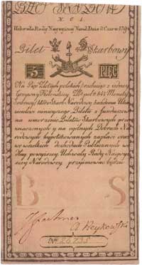 5 złotych polskich 8.06.1794, seria N.C.1, Miłczak A1a, Lucow 4 R2, wyśmienity stan zachowania, ni..