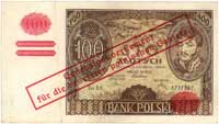 100 złotych 9.11.1934 (1939) z nadrukiem, papier