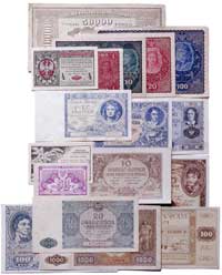 zestaw 15 banknotów z lat 1916-1946 , Miłczak 1, 23, 25c, 26c, 27c, 33, 53, 71b, 72b, 74a, 76, 94a..