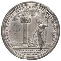 August III- pokój drezdeński 1745 medal autorstwa Vestnera, Aw: Popiersie króla w zbroi w prawo i ..