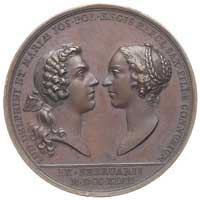 zaślubiny delfina francuskiego Ludwika z Marią Józefą córką Augusta III- medal autorstwa Duviviera..