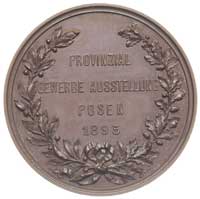 medal nagrodowy autorstwa W. Meyera ze Stuttgartu- wystawa w Poznaniu 1895, Aw: Siedząca postać ko..