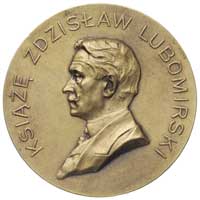książę Zdzisław Lubomirski- prezydent Warszawy- medal autorstwa Cz. Makowskiego 1917, Aw: Popiersi..