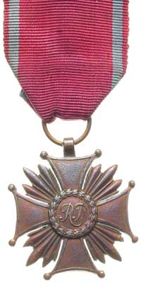 Brązowy Krzyż Zasługi, na stronie odwrotnej nume