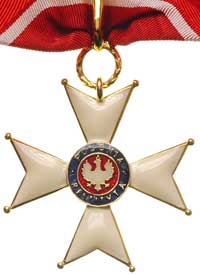 krzyż komandorski Orderu Odrodzenia Polski, (III klasa), 58 x 58 mm, wstążka, wykonanie londyńskie