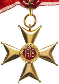 krzyż komandorski Orderu Odrodzenia Polski, (III klasa), 58 x 58 mm, wstążka, wykonanie londyńskie