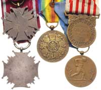 zestaw odznaczeń: -Belgia i Francja medale za wojnę 1914-1818, -II Rzeczpospolita Polska medal 10-..