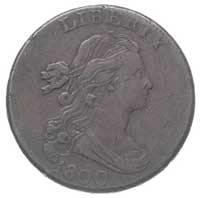 1 cent 1800, Filadelfia, Yeoman str. 82, ciemna patyna