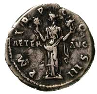Hadrian 117-138, denar, Aw: Głowa cesarza w prawo, Rw: Stojąca Aeternitas, w polu napis AETER-AUG,..
