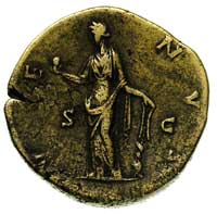 Faustyna Młodsza - córka Antoninusa Piusa, sestercja 154-156 , Rzym, Aw: Popiersie w prawo, Rw: St..