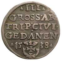 trojak 1538, Gdańsk, na awersie końcówka napisu 