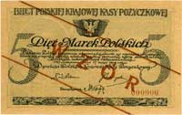 5 marek polskich 17.05.1919, WZÓR, bez oznaczenia serii, numeracja 000000, Miłczak 20, Lucow 326 (..