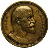 Jacek Malczewski - medal autorstwa J. Raszki 1924 r, Aw: Popiersie w prawo i napis w otoku, Rw: Sc..