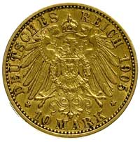 Karol Edward 1900-1918, 10 marek 1905 / A, Berlin, J. 273, Fr. 3855, złoto 3.97 g, czyszczone, bar..